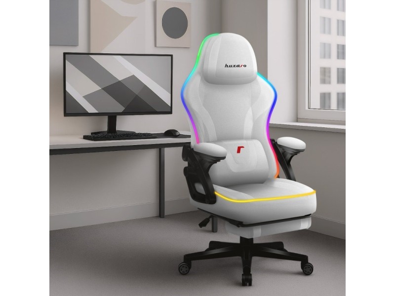 RGB White Mesh gaming chair