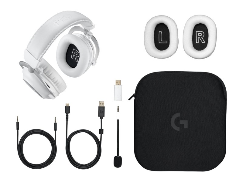 Logitech G 981-001269 headphones/headset Wireless Head-band Gaming Bluetooth White
