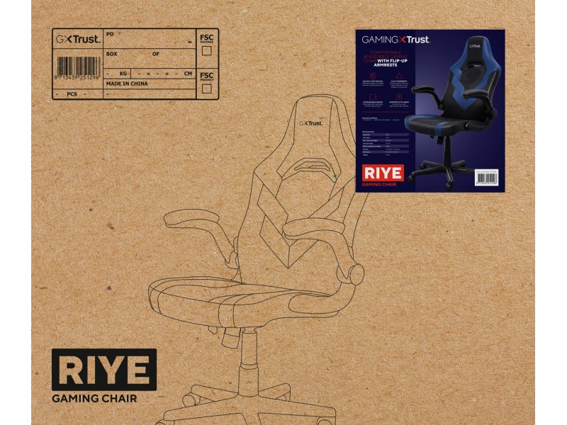 Trust GXT 703B RIYE Universal gaming chair Black, Blue