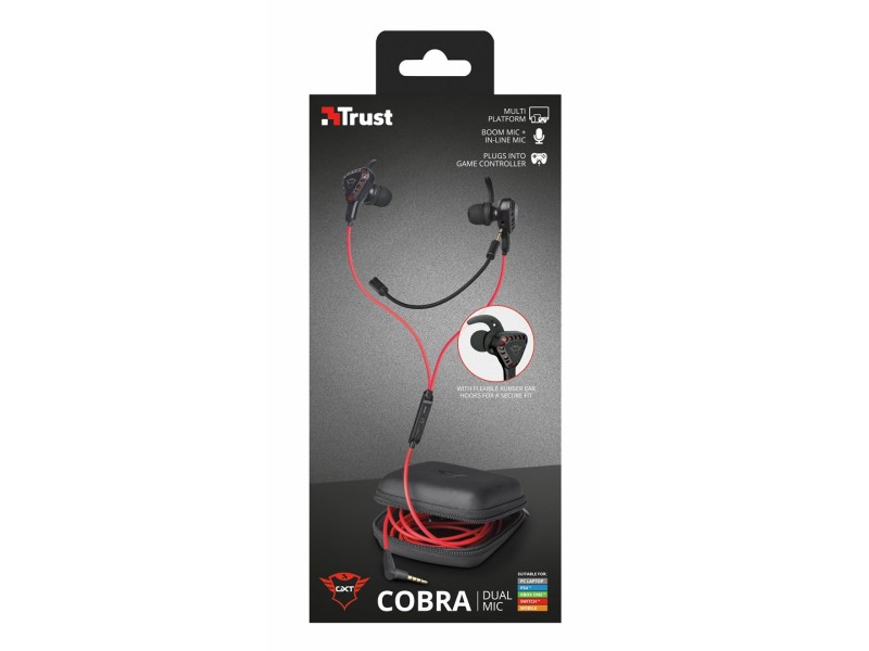 Trust TRU GXT 408 Headset In-ear 3.5 mm connector Black, Red