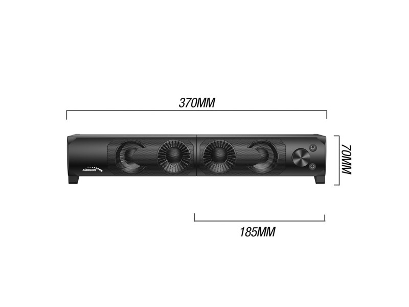 2 in 1 PC Speaker Soundbar Computer RGB LED Backlight Stereo Gaming USB 2 x 3W AUX 3.5 mm