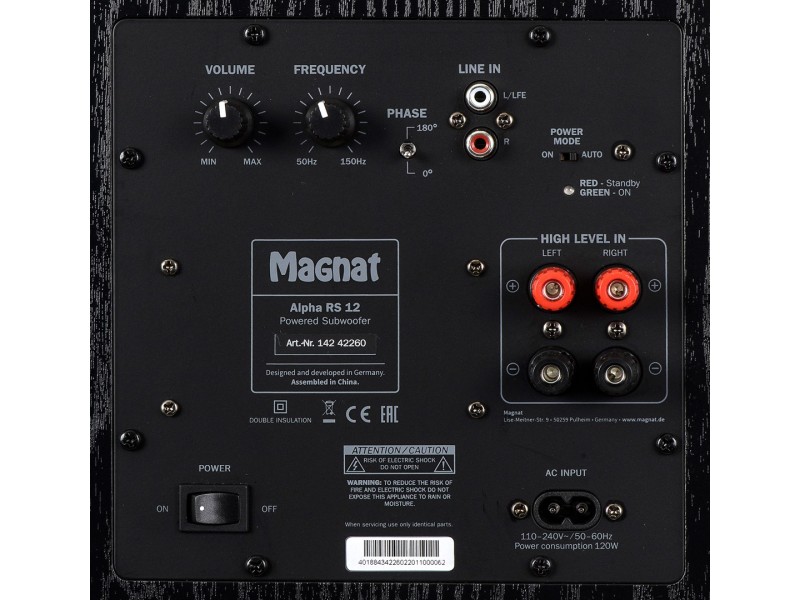 Magnat ALPHA RS12 Black Active subwoofer 120 W
