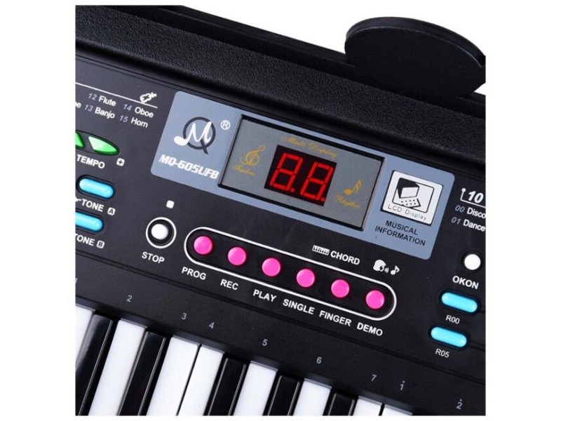 MQ 605 UFB - keyboard with microphone for learning to play, designed for children