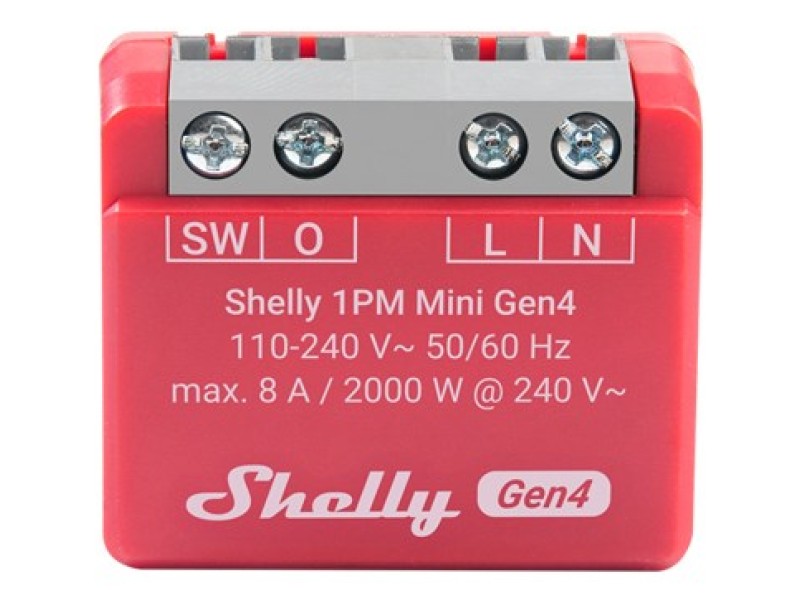 SHELLY 1PM Mini Gen4 Smart switch Red