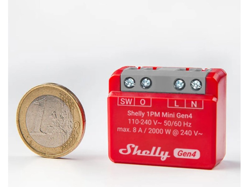 SHELLY 1PM Mini Gen4 Smart switch Red