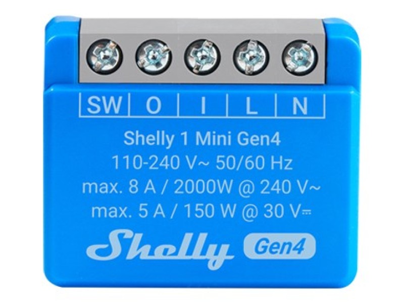 SHELLY 1 Mini Gen4 Smart switch Blue 2 pcs