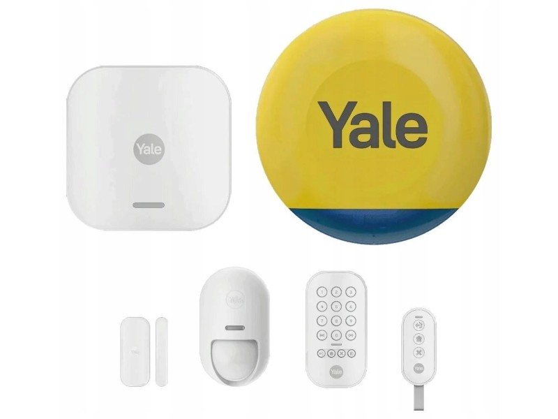 Yale smart alarm starter kit 6 elements - Control unit, Siren, Keypad, Remote control, Motion detector, Window/door detector