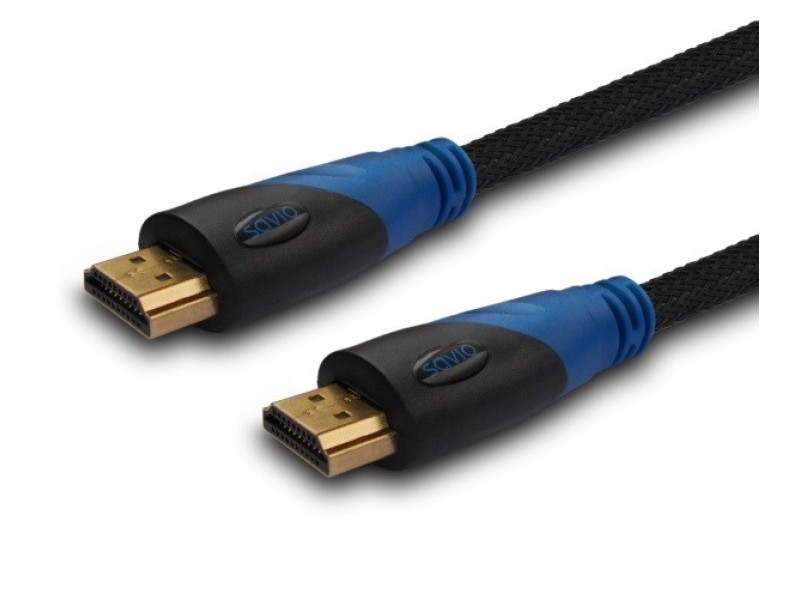 Savio CL-02 HDMI cable 1.5 m HDMI Type A (Standard) Black,Blue