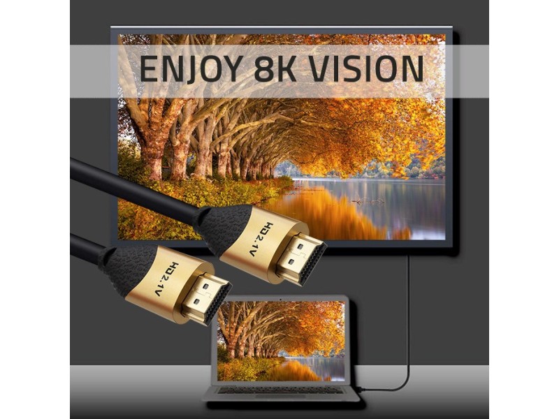 Qoltec 50355 HDMI v2.1 Cable Ultra high speed 8K | 60Hz | 28AWG | GOLD | 2m