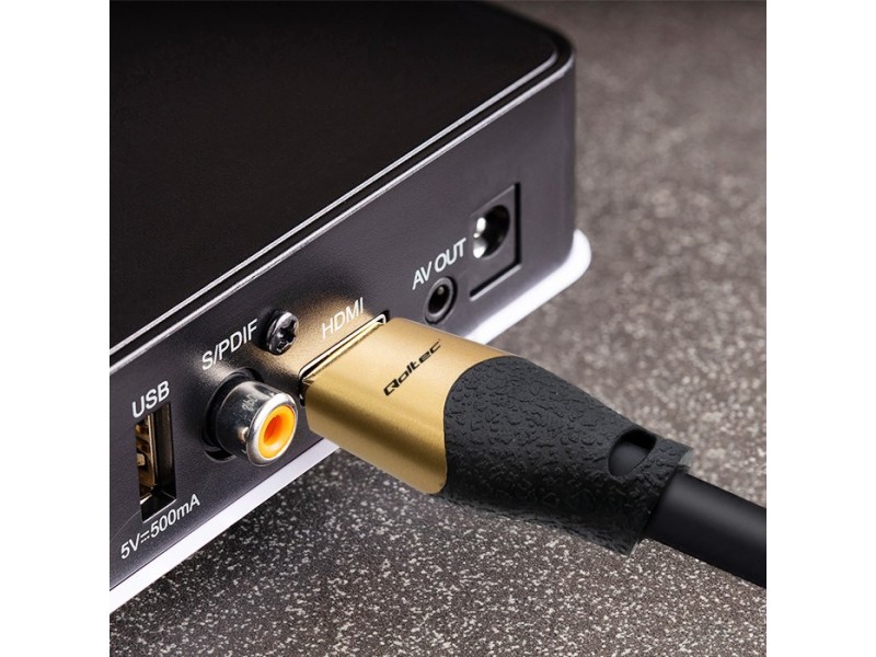 Qoltec 50355 HDMI v2.1 Cable Ultra high speed 8K | 60Hz | 28AWG | GOLD | 2m