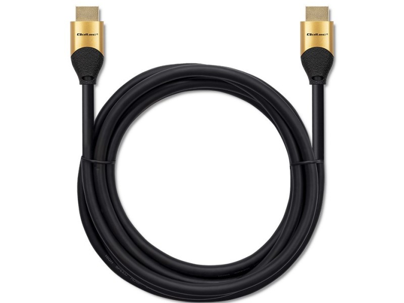 Qoltec 50355 HDMI v2.1 Cable Ultra high speed 8K | 60Hz | 28AWG | GOLD | 2m