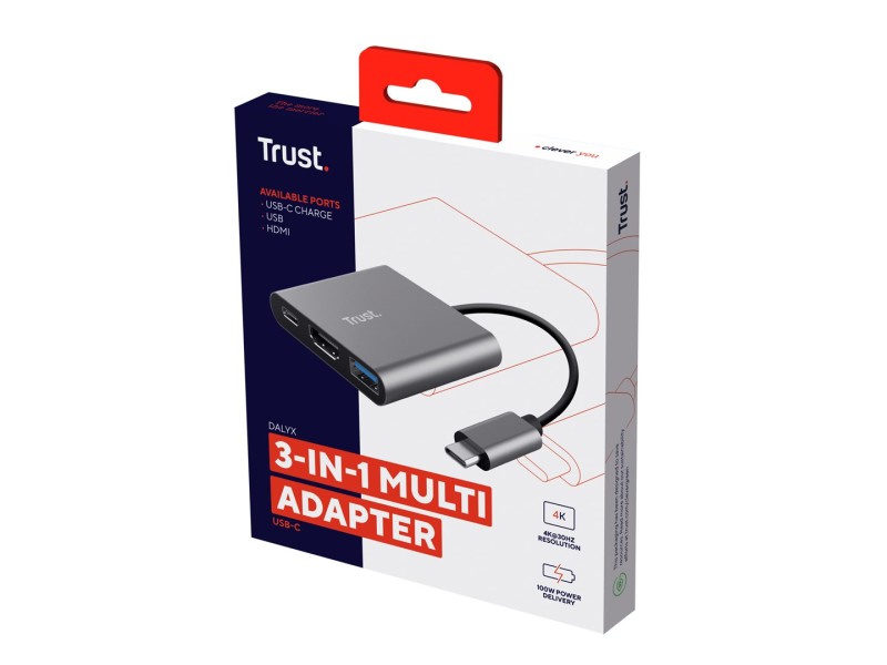 Trust Dalyx USB 3.2 Gen 1 (3.1 Gen 1) Type-C Aluminium, Black