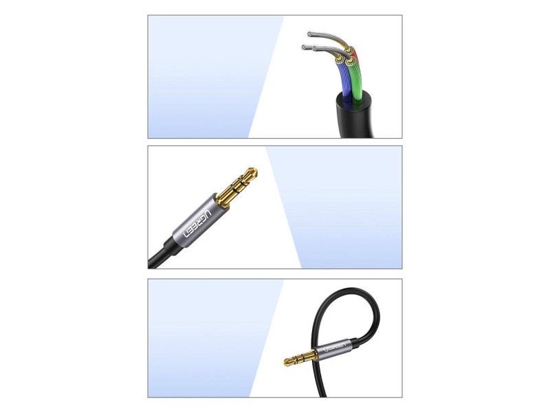 Ugreen extension cable adapter AUX mini jack 3.5 mm 2 m (blue)