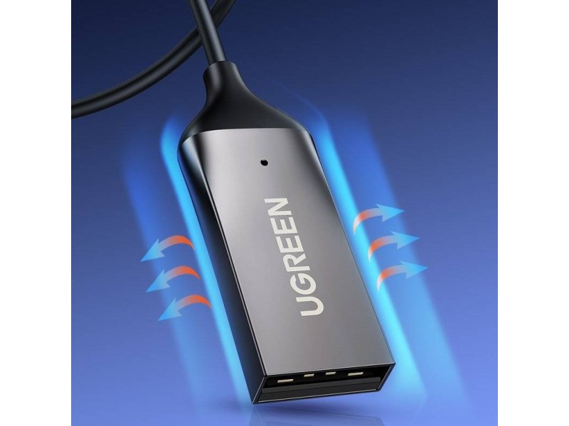 Ugreen CM309 Bluetooth 5.0 Audio Receiver USB Cable Audio Adapter AUX Jack Black