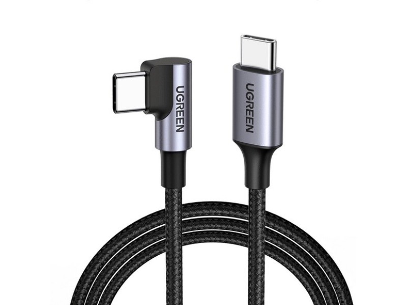 Ugreen USB-C (straight) / USB-C (angled) PD QC 60W 3A 0.5m US255 (grey)