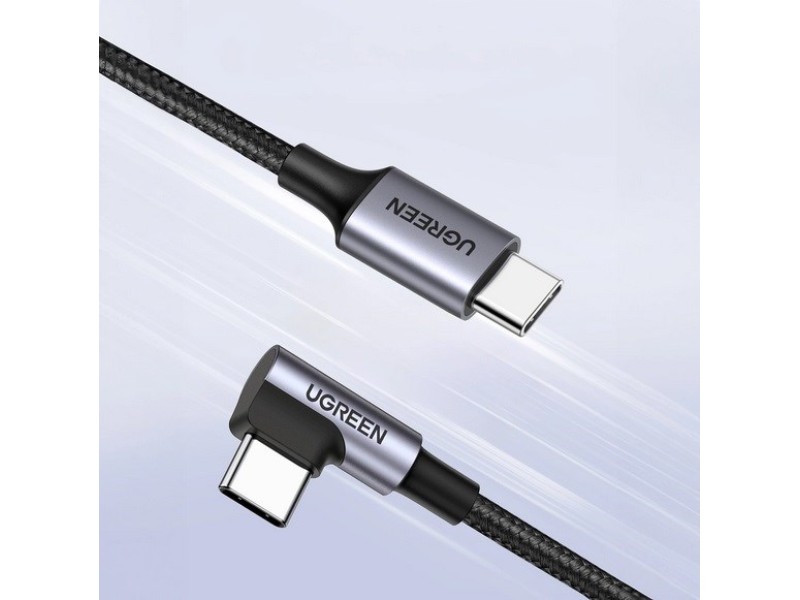 Ugreen USB-C (straight) / USB-C (angled) PD QC 60W 3A 0.5m US255 (grey)