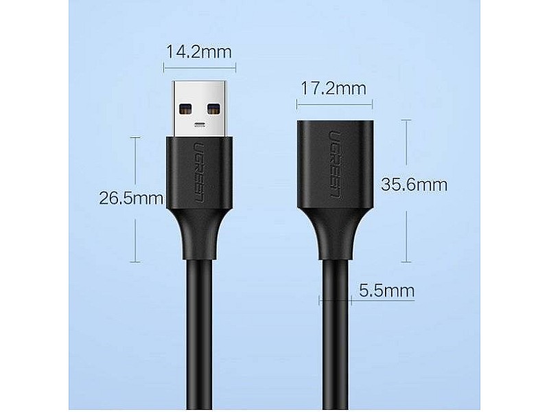 Ugreen extension cable adapter USB 3.0 (female) to USB 3.0 (male) 2m (black)