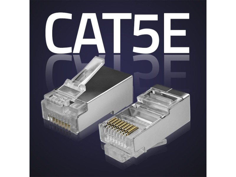 Qoltec 54554 RJ45 modular connector | CAT5e | FTP |Gold-plated contacts | 100 pieces