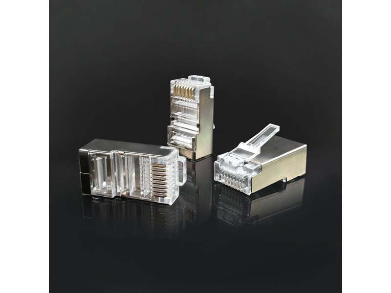 Qoltec 54554 RJ45 modular connector | CAT5e | FTP |Gold-plated contacts | 100 pieces