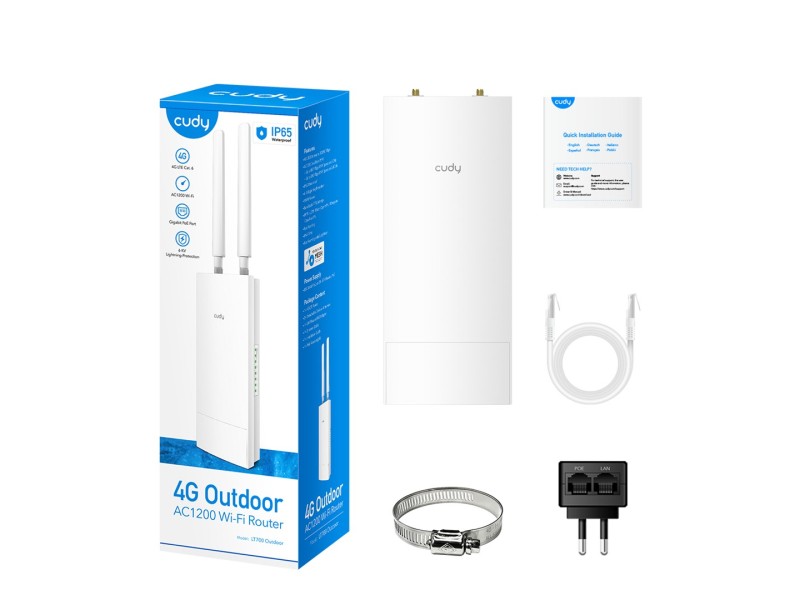 Cudy LT700 wireless router Gigabit Ethernet Dual-band (2.4 GHz / 5 GHz) 4G White