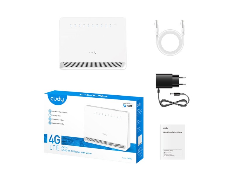 CUDY LT400V Wi-Fi 4G N300 router with voice