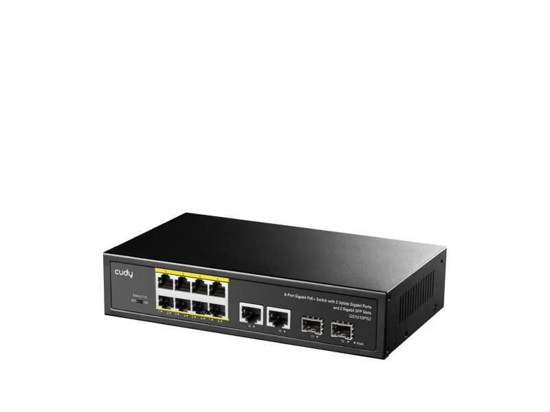 Cudy GS1010PS2 network switch Unmanaged Gigabit Ethernet (10/100/1000) Power over Ethernet (PoE) Black