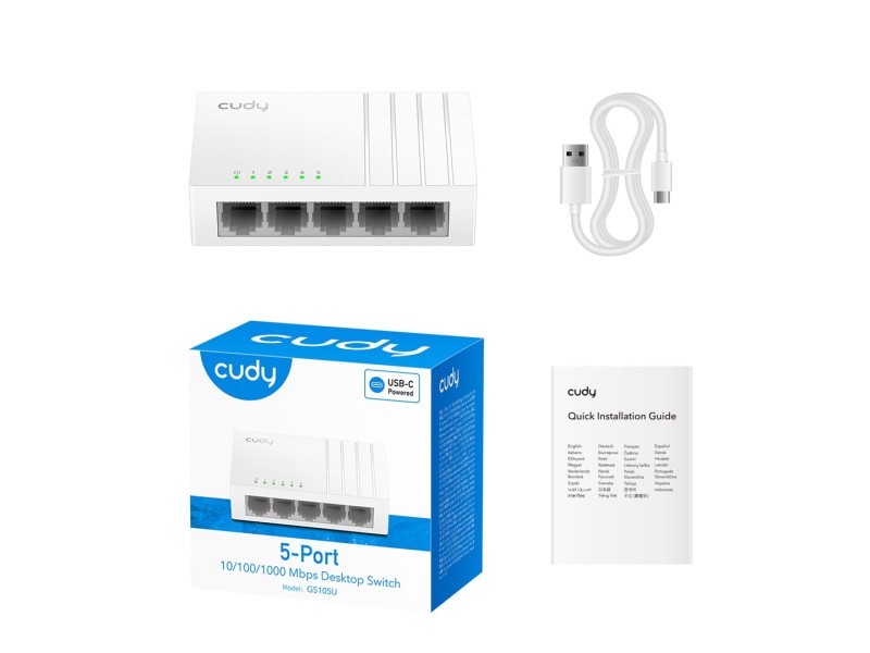 Cudy GS105U network switch Unmanaged Gigabit Ethernet (10/100/1000) White Cudy GS105U network switch Unmanaged Gigabit Ethernet (10/100/1000) White
