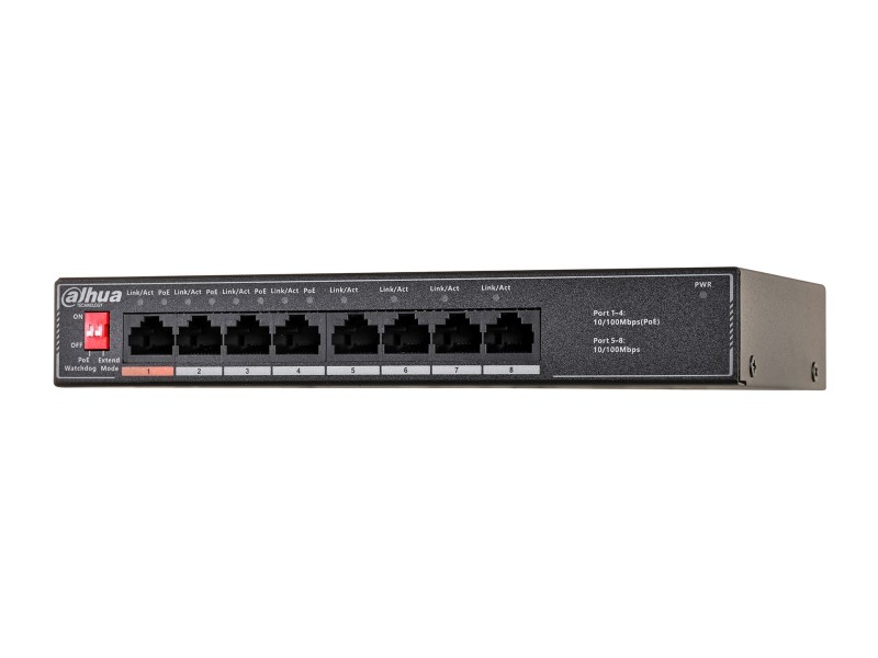 Dahua Technology PoE SF1008LP Unmanaged L2 Fast Ethernet (10/100) Power over Ethernet (PoE) Black