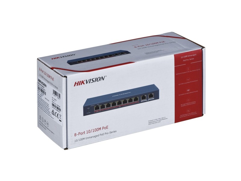 Hikvision DS-3E0310HP-E network links Non-managed Fast Ethernet (10/100) PoE support Blue