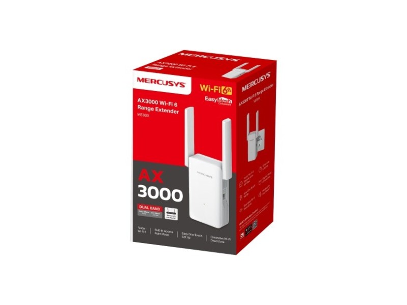 Mercusys ME80X network extender White 100, 1000 Mbit/s