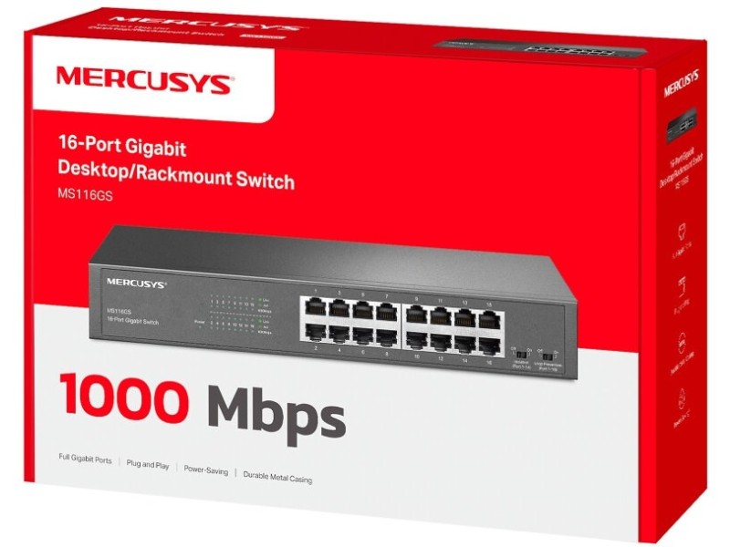 Mercusys MS116GS Network Switch Black