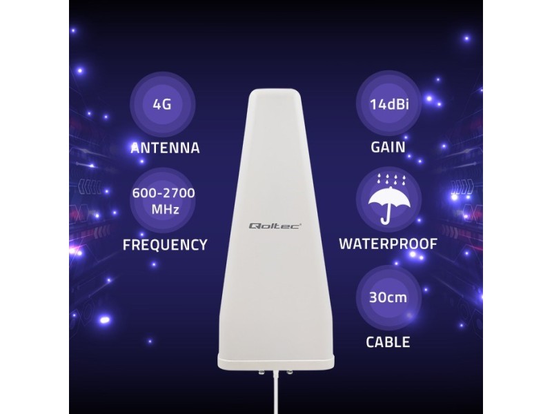 Qoltec 57043 4G LTE DUAL antenna | 14dBi | omnidirectional | outdoor