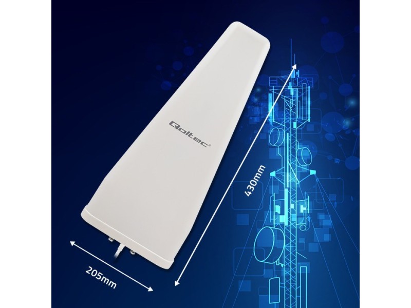 Qoltec 57043 4G LTE DUAL antenna | 14dBi | omnidirectional | outdoor