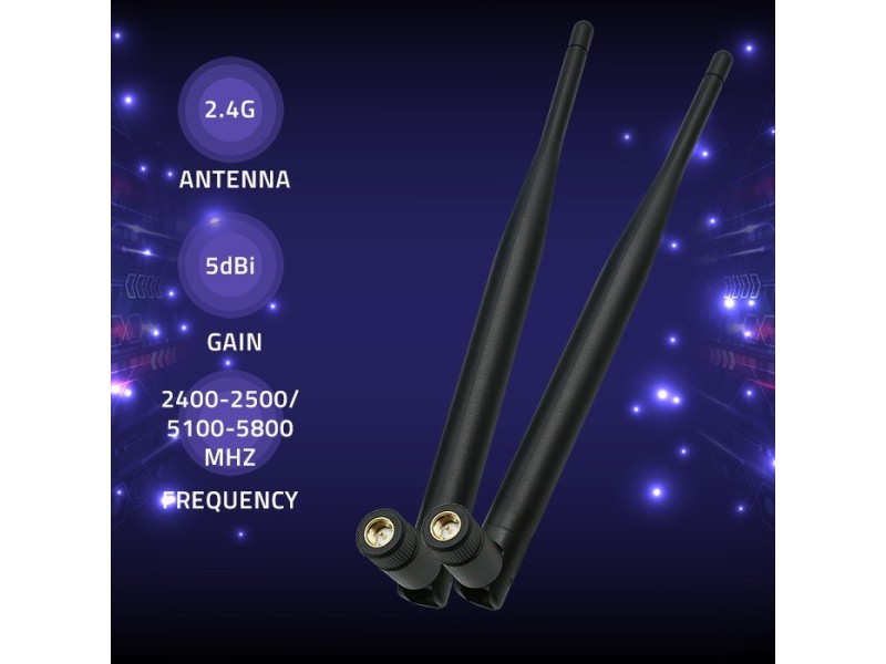 Qoltec 57046 Wi-Fi antenna 2.4/2.5 GHz | 5.1/5.8 GHz | 5dBi | omnidirectional | Indoor