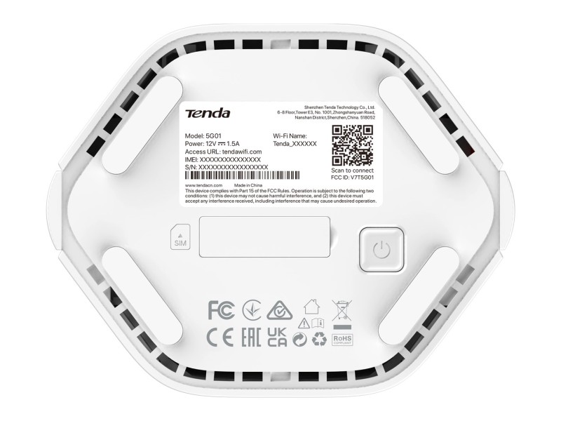 Tenda 5G01 wireless router Gigabit Ethernet Dual-band (2.4 GHz / 5 GHz) 5G White Tenda 5G01 wireless router Gigabit Ethernet Dual-band (2.4 GHz / 5 GHz) 5G White