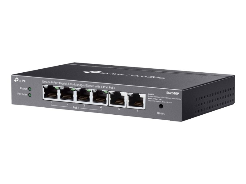 TP-Link Omada ES206GP network switch Managed Gigabit Ethernet (10/100/1000) Power over Ethernet (PoE) Black