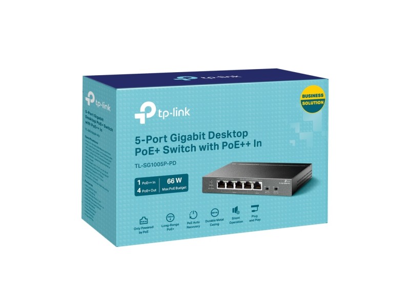 TP-Link TL-SG1005P-PD network switch Gigabit Ethernet (10/100/1000) Power over Ethernet (PoE) Black