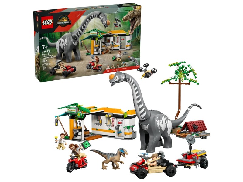 LEGO JURASSIC WORLD 76973 Raptor & Titanosaurus Tracking Mission