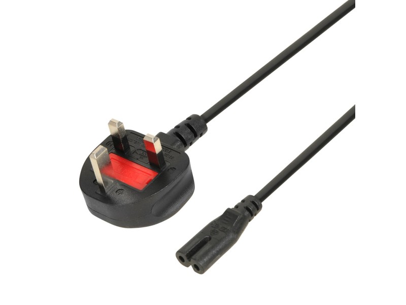iBOX Euro 2-PIN Power Cable Audio-RTV VDE 1.8m UK Plug