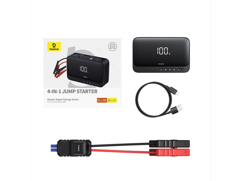 Baseus Super Energy BS-CH013 4in1 - jump starter with torch, 6000mAh power bank, compressor (black)