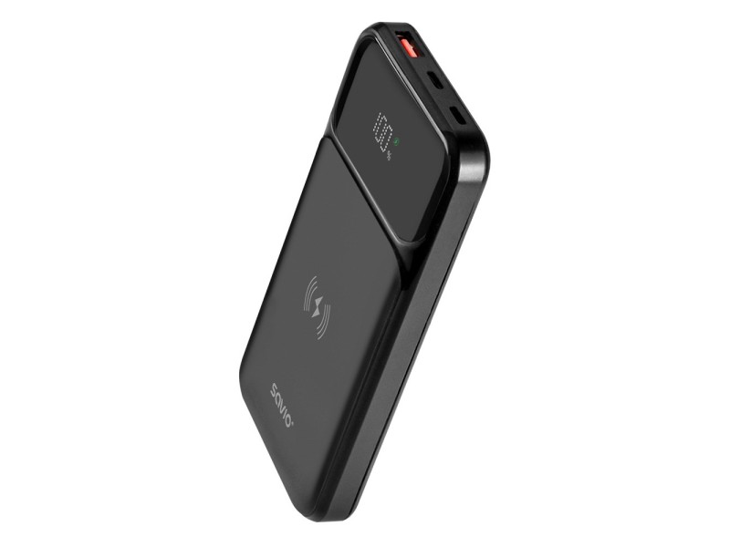 Savio BA-09 power bank Lithium Polymer (LiPo) 37 mAh Wireless charging Black