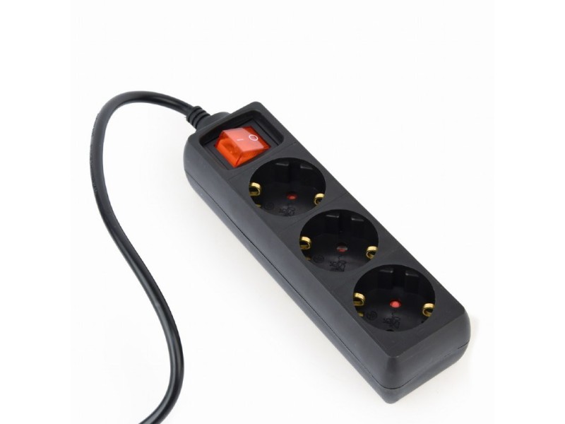 Gembird EG-PSU3-01 power extension 0.6 m 3 AC outlet(s) Indoor Black