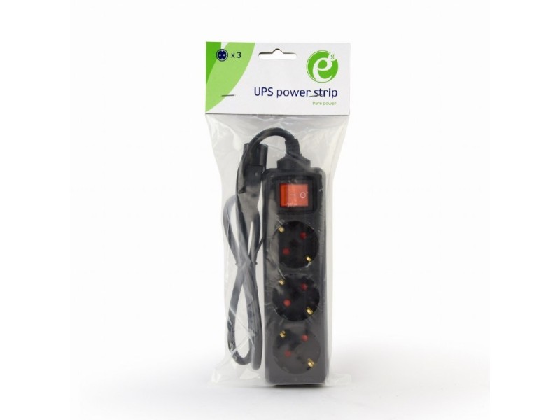 Gembird EG-PSU3-01 power extension 0.6 m 3 AC outlet(s) Indoor Black