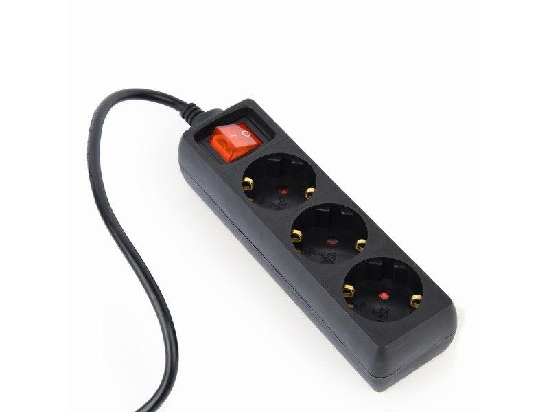 Gembird EG-PSU3-01 power extension 0.6 m 3 AC outlet(s) Indoor Black