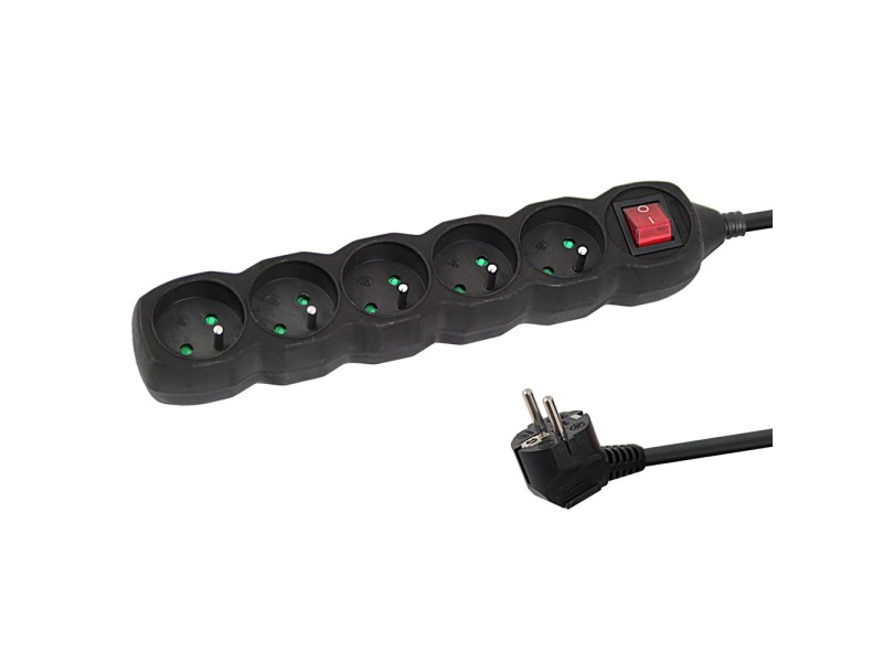 Esperanza ELK216K power extension 5 m 5 AC outlet(s) Indoor Black