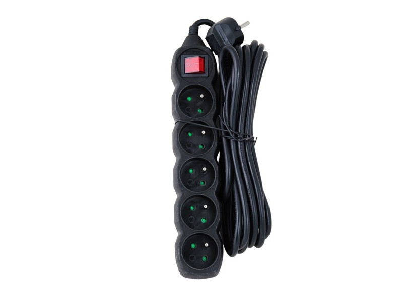 Esperanza ELK216K power extension 5 m 5 AC outlet(s) Indoor Black