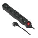 Maclean MCE225 power extension 1.5 m 6 AC outlet(s) Indoor Black