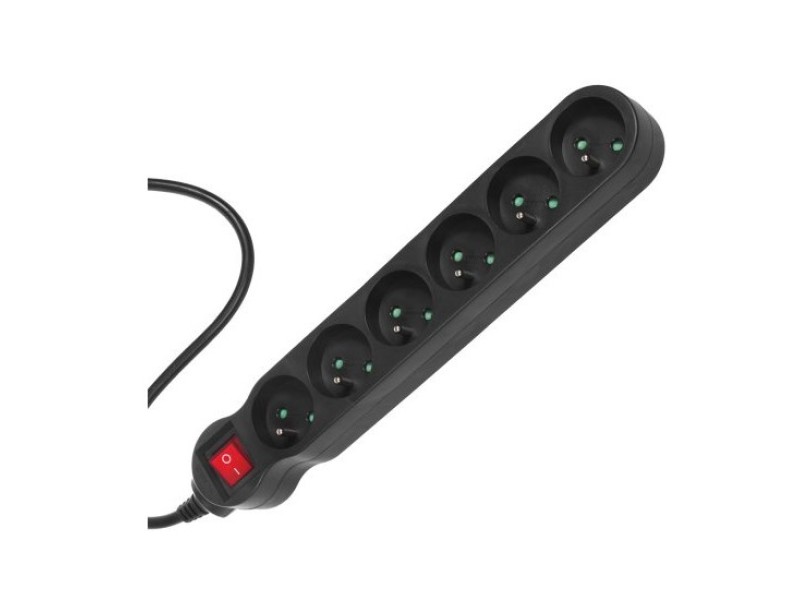 Maclean MCE225 power extension 1.5 m 6 AC outlet(s) Indoor Black