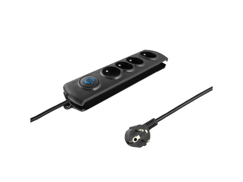 Qoltec 50104 surge protector 4 AC outlet(s) 230 V 1.5 m Black