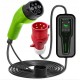 Qoltec Mobile EV Charger with 2-in-1 Adjustment Type 2 11kW 400V 5-Pin CEE LCD Portable Wallbox 5m